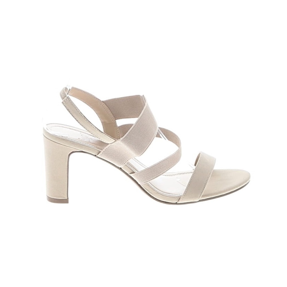 Impo Women's Sandals 9 taupe Beige kitten heels slingback strappy neutral low 3”